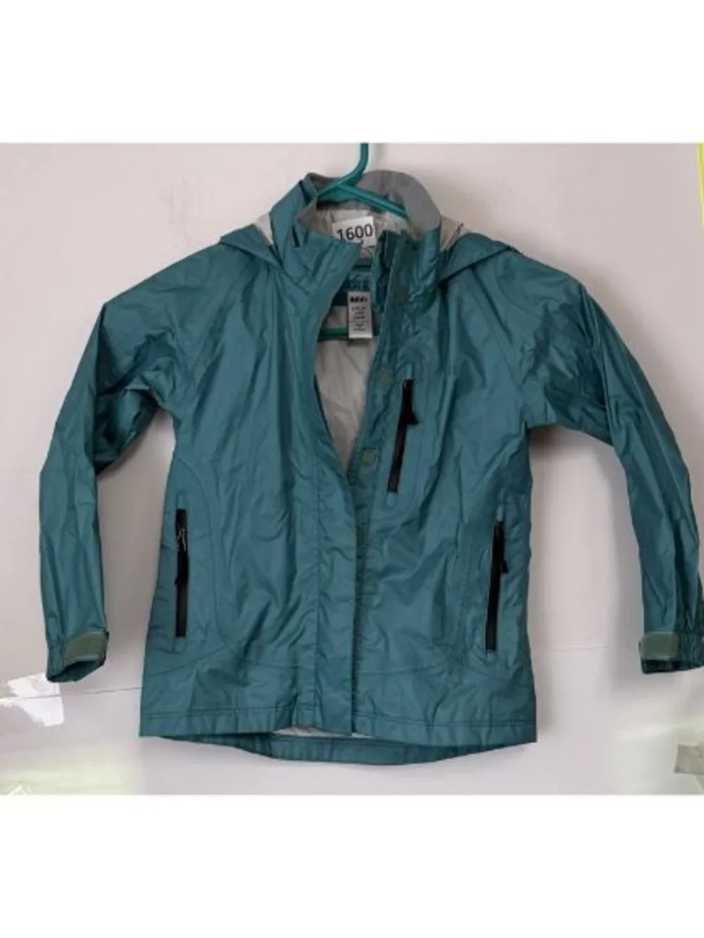 REI Youth Teal Rain Jacket Girls XXS 4/5 READ